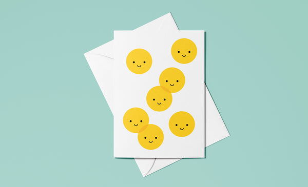 smiley faces greeting card by Graphic Factory