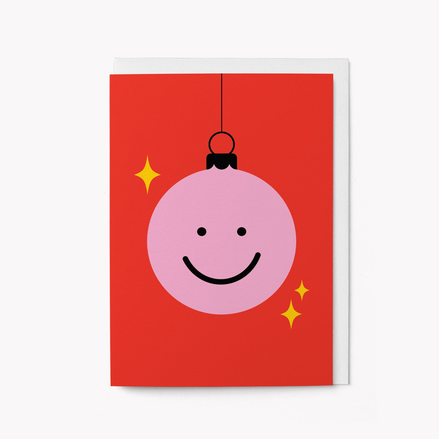 Smiley Christmas Bauble - Holiday card