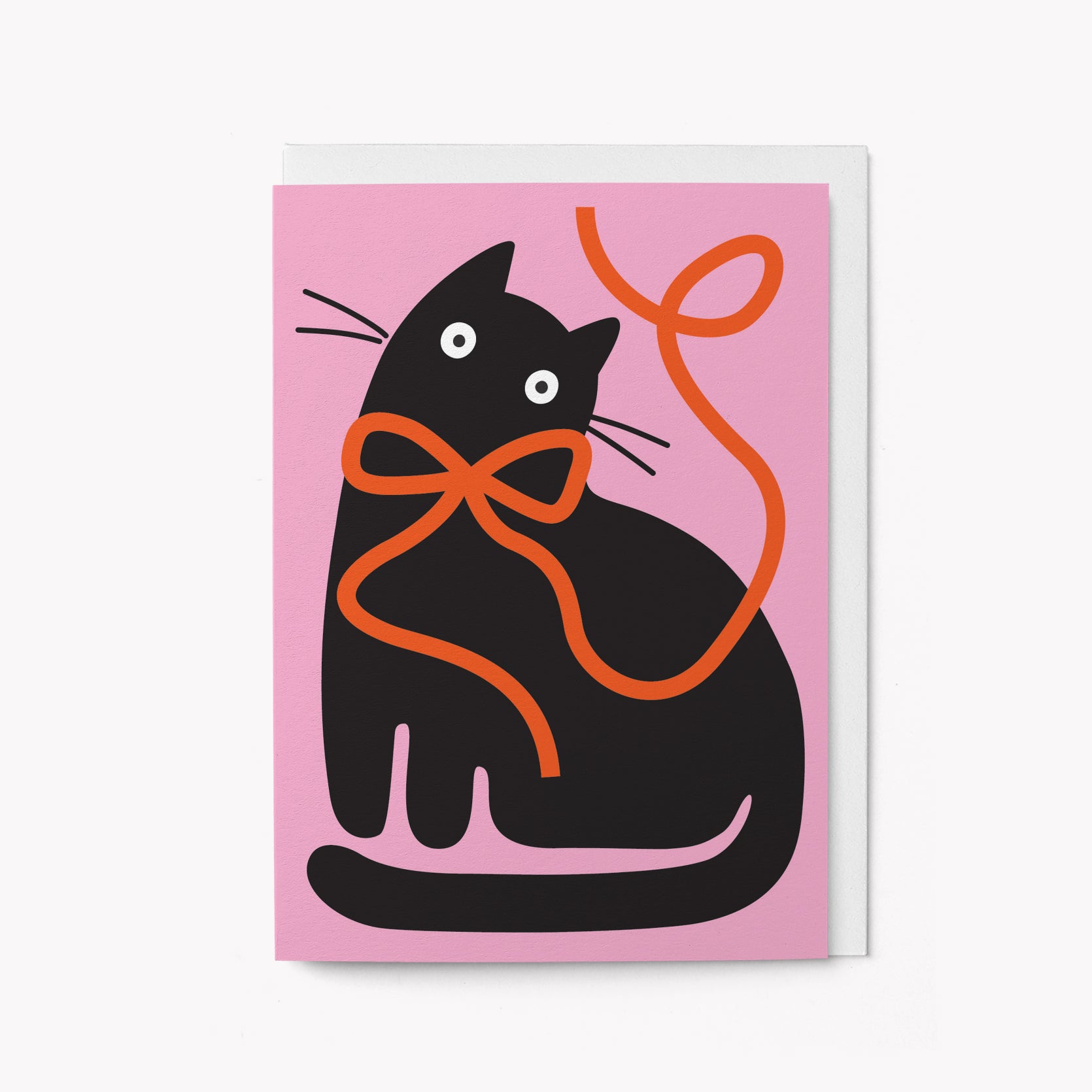 Bow & Cat - Birthday card