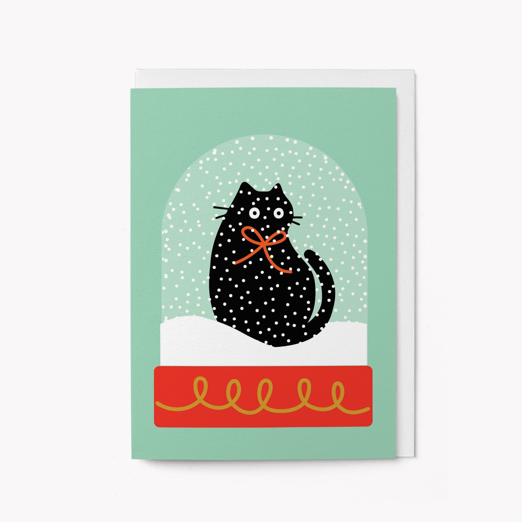 Snow globe cat - Christmas card