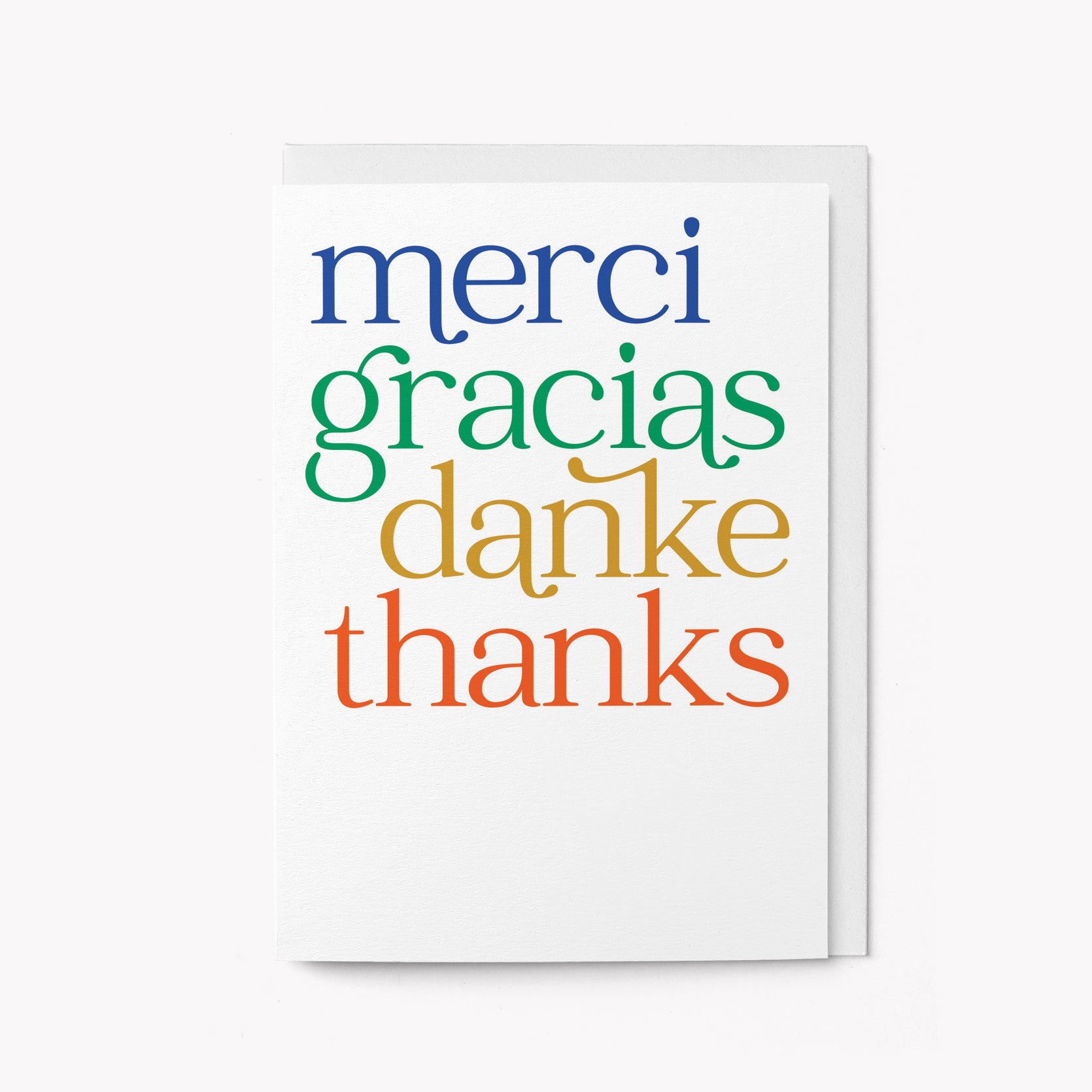 Merci, Gracias, Danke - Thank you card