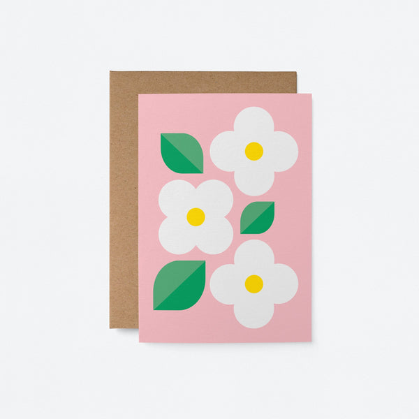 White Flowers - Greeting card