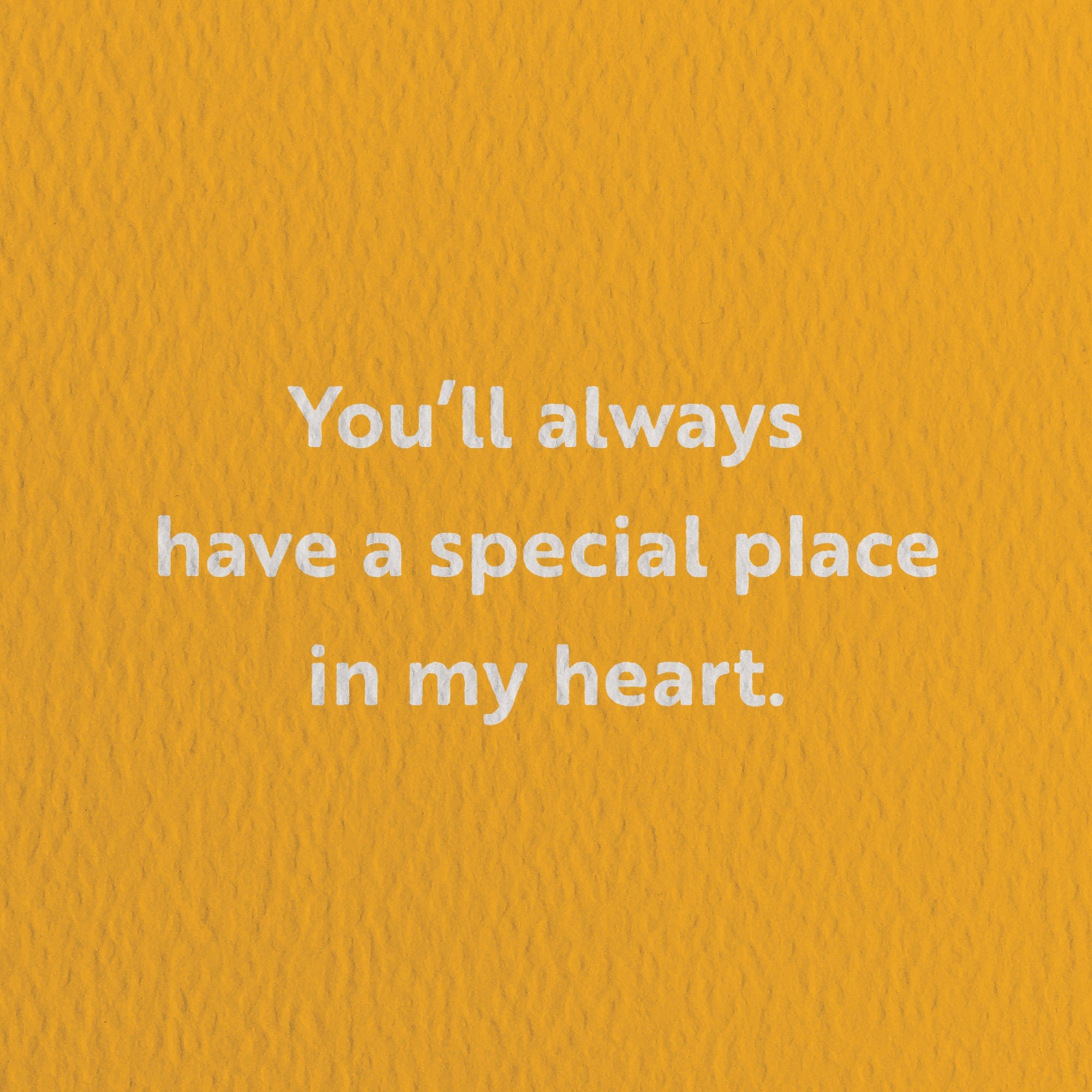 love card with a text that says you’ll always have a special place in my heart.