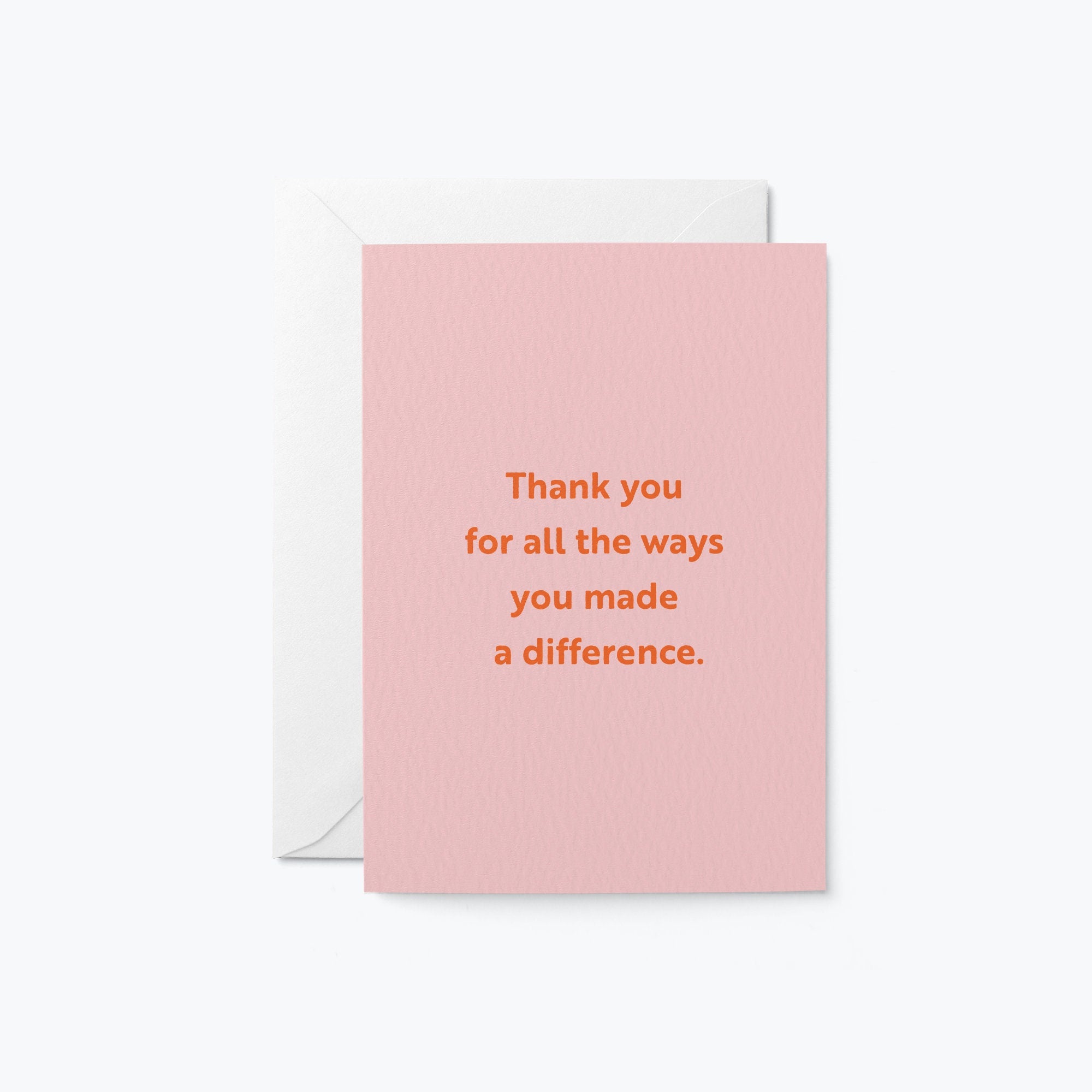 teacher card with a text that says thank you for all the ways you made a difference.