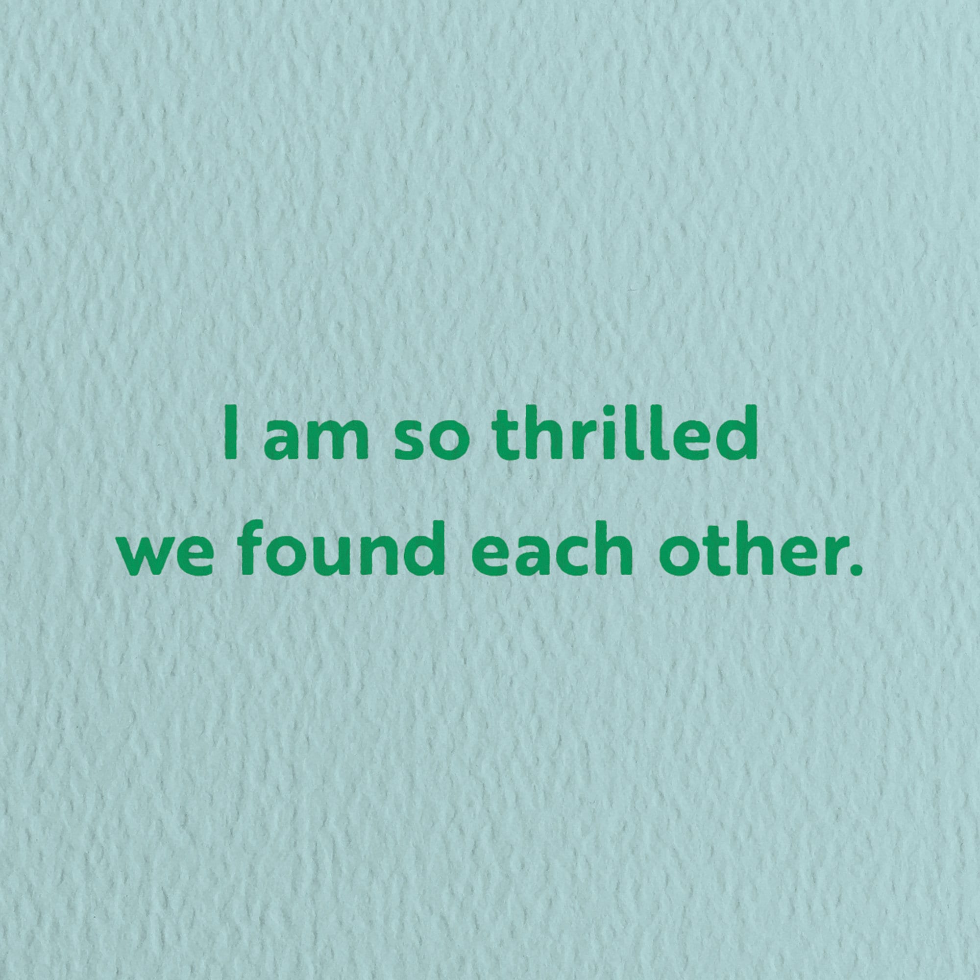 valentines day card with a text that says i am so thrilled we found each other