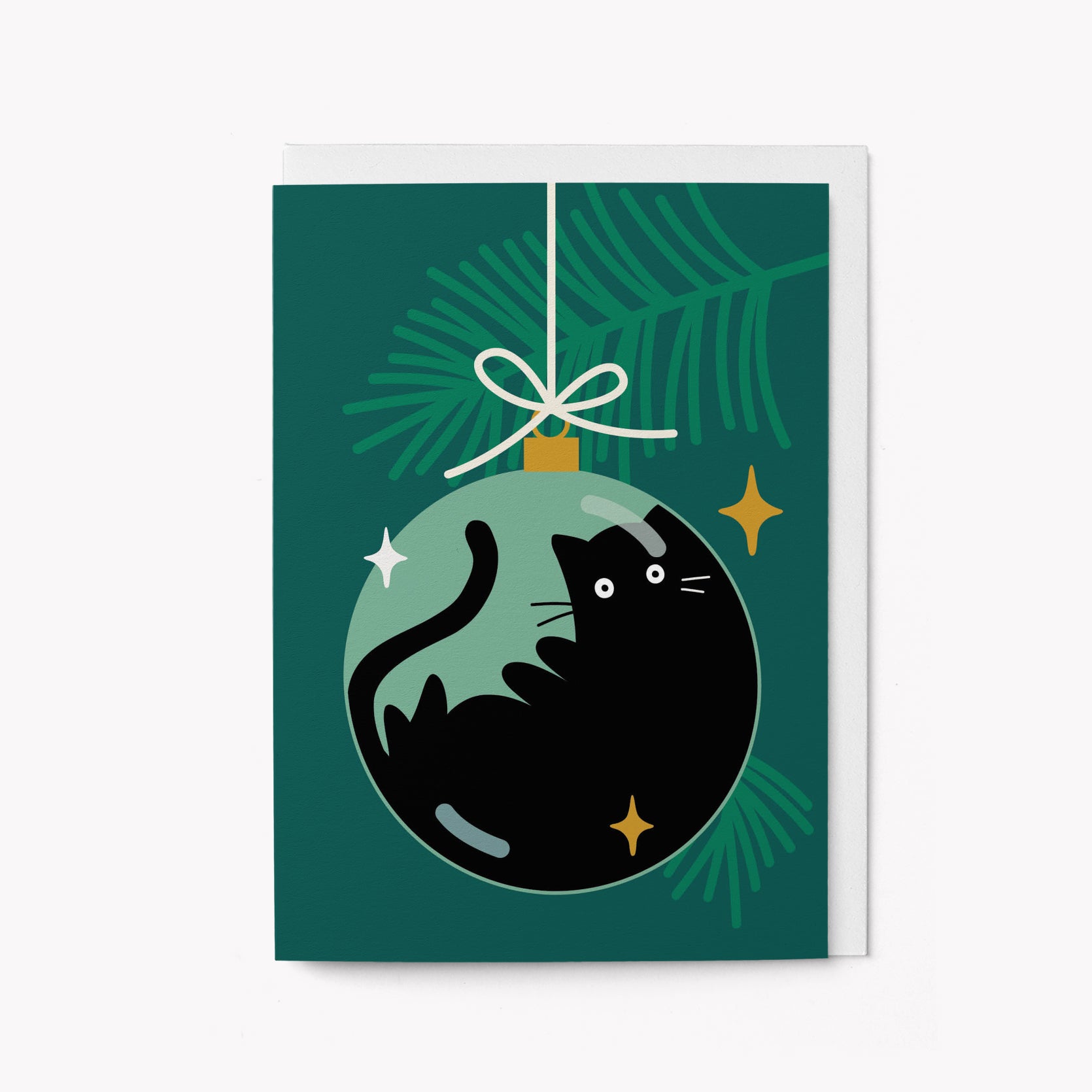 Christmas bauble cat - Greeting card