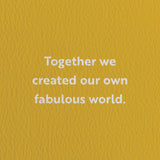 anniversary card with a text that says together we created our own fabulous world