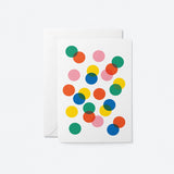 birthday card with colorful round shapes
