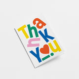 thank you card with turned down letters of thank you
