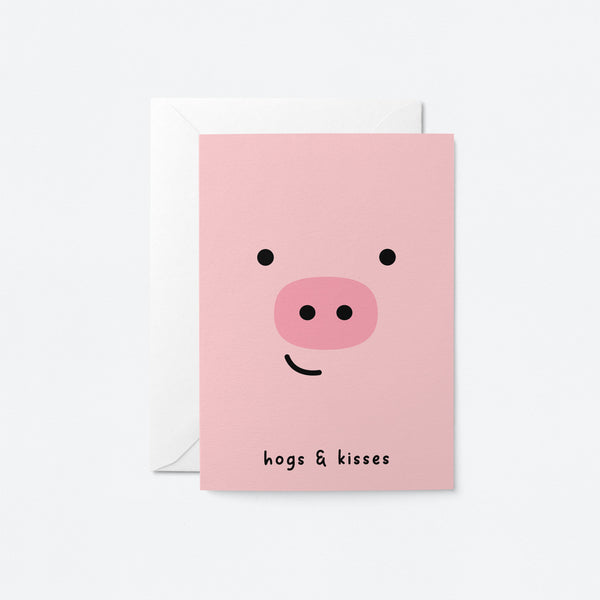Hogs and Kisses  - Greeting card