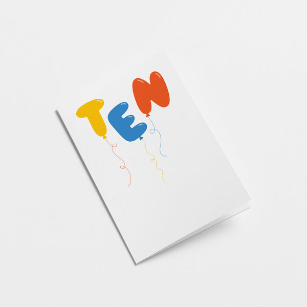 10th Birthday card - Kids age card