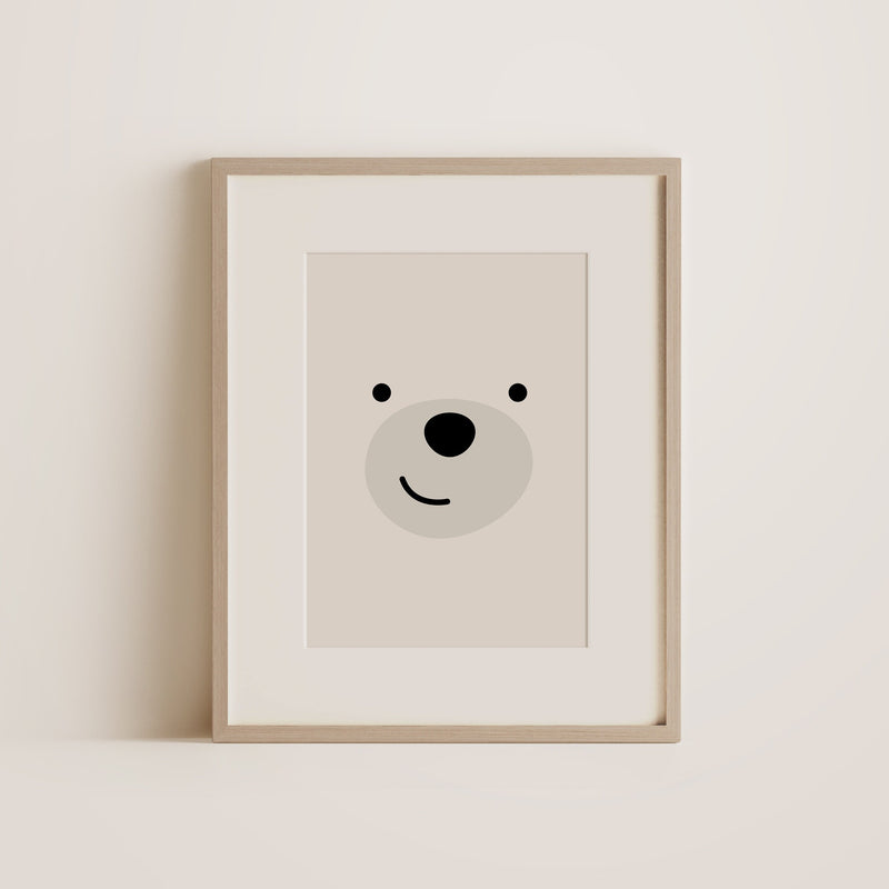 Happy polar bear⎜A4 art print, Nursery wall decoration