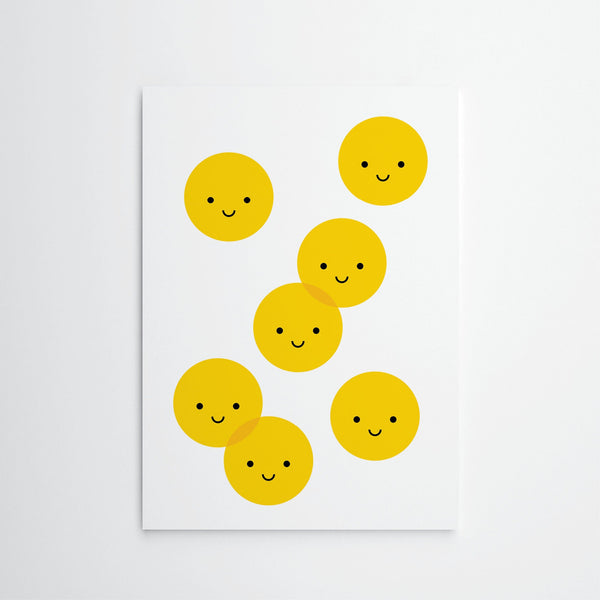 Smiley faces⎜A4 Print - Wall decoration